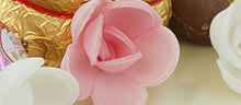 Edible paper roses, pink, set of 3