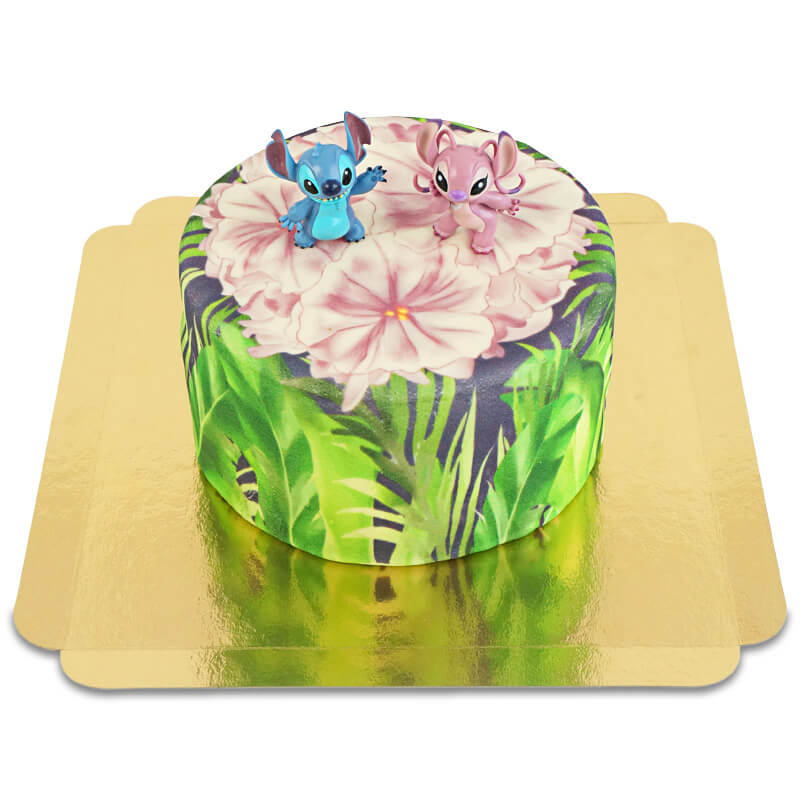 Angel & Stitch® on a tropical deluxe cake