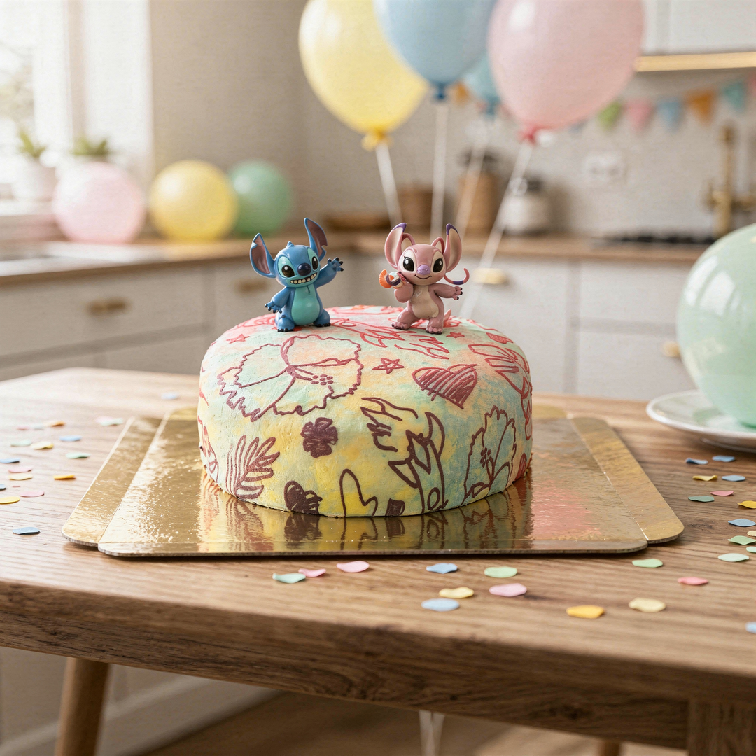 Angel & Stitch® on cake