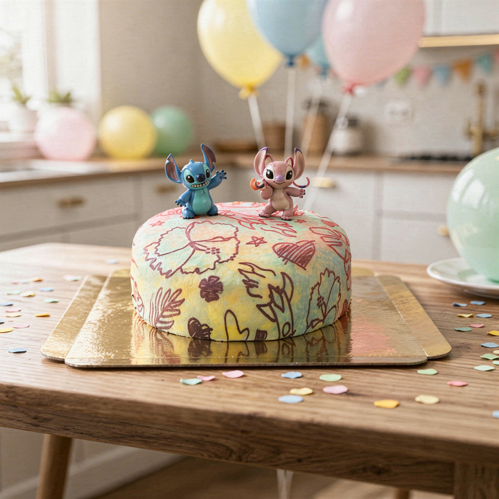 Angel & Stitch® on cake