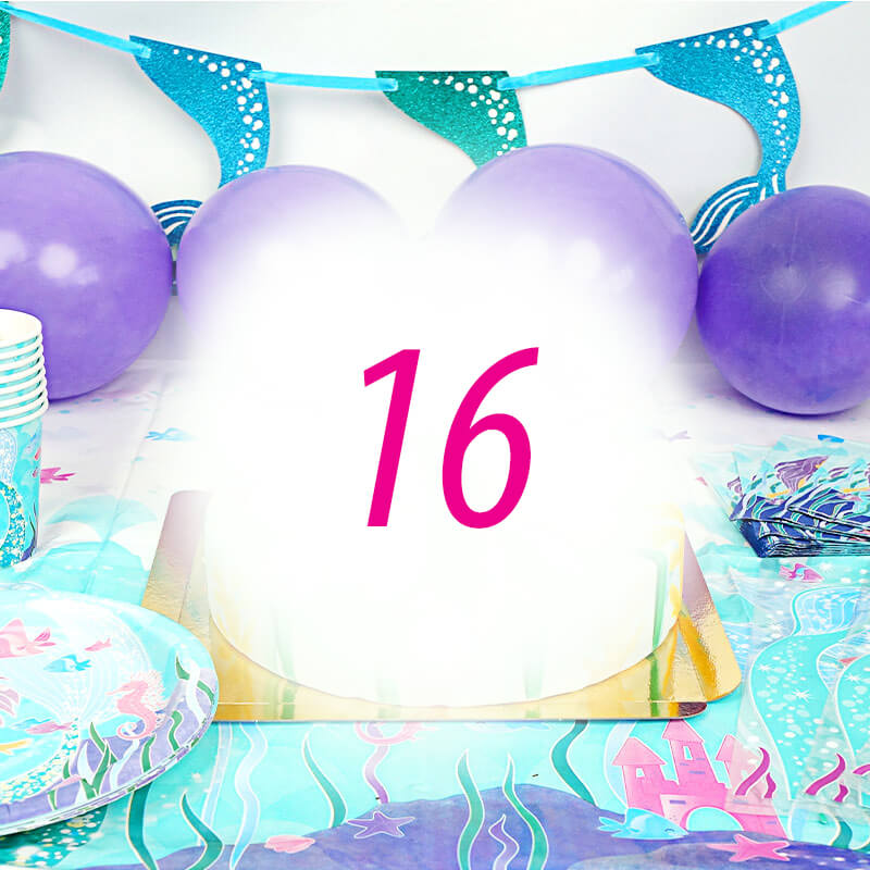 Mermaid party set for 16 people – without cake