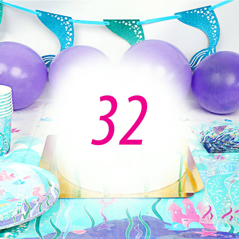 Mermaid party set for 32 people – without cake