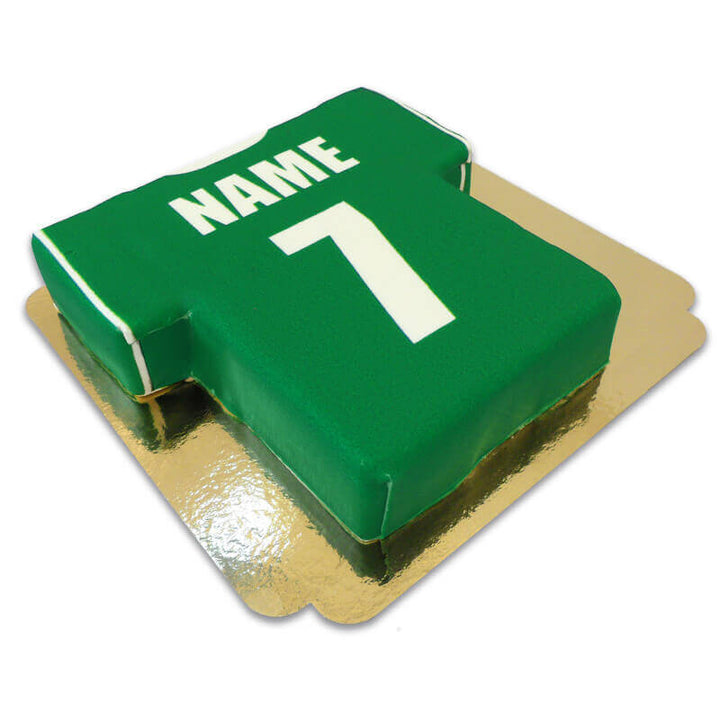 Football shirt cake, green and white