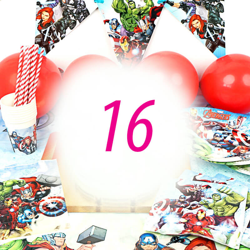 Avengers® Party Set for 16 people – without cake