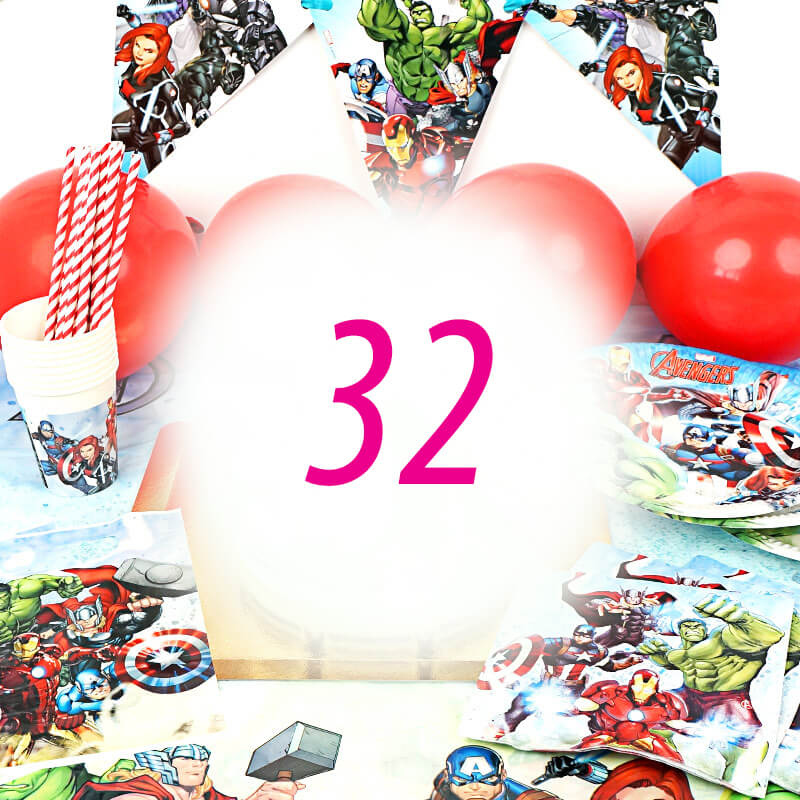 Avengers® Party Set for 32 people – without cake