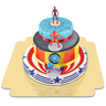 Avengers® on a 3-tier superhero cake