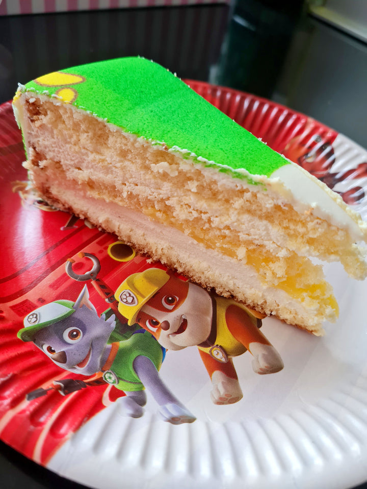 Chase and Marshall from PAW Patrol® on a two-tier dog hero cake