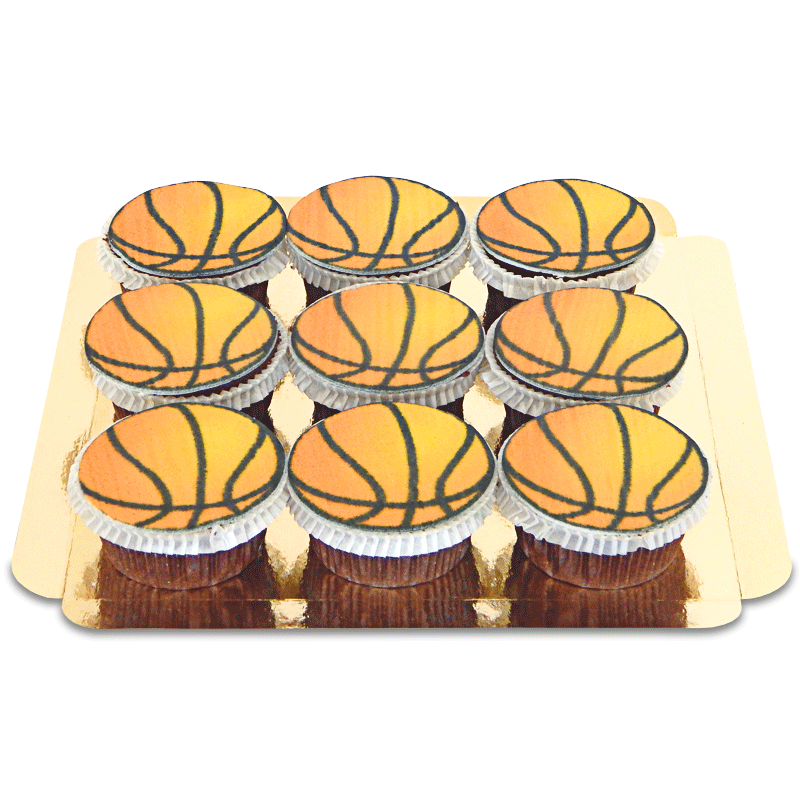 Basketball cupcakes, 9 pieces