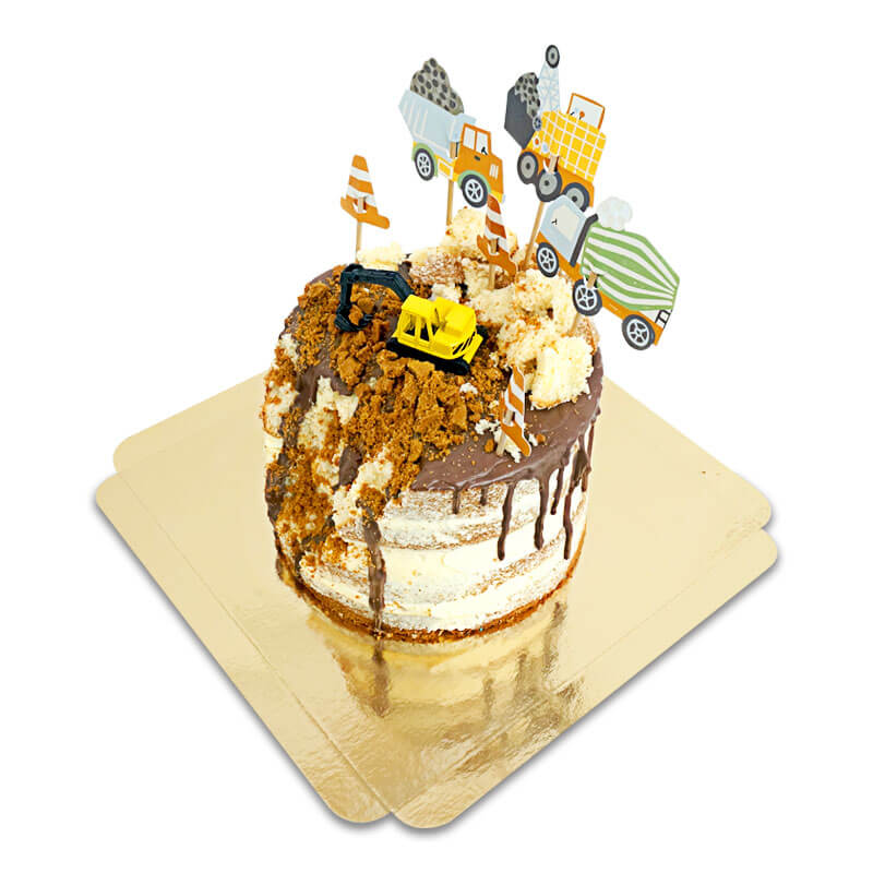 Construction Site Naked Cake