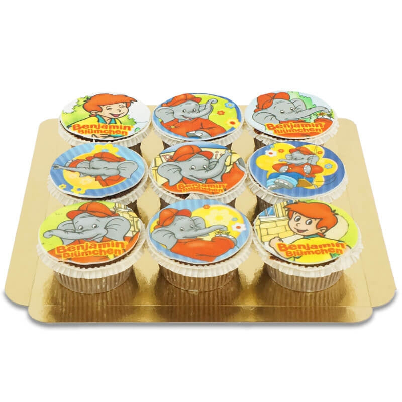 Benjamin Blümchen cupcakes, 9 pieces