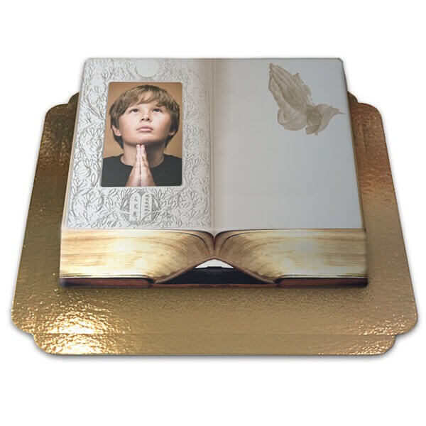 Photo cake with Bible frame