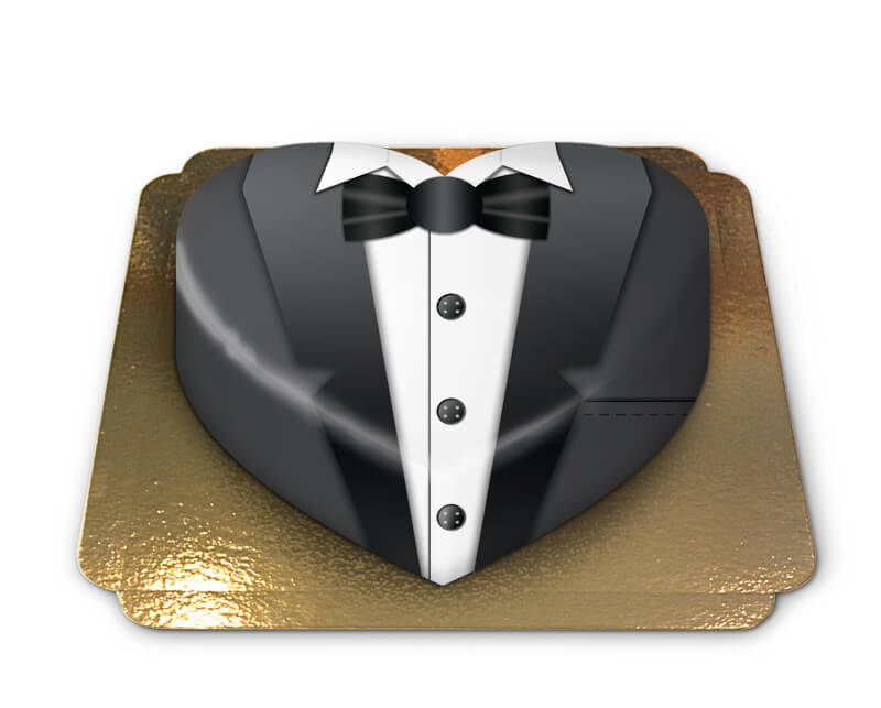 Black heart-shaped groom cake