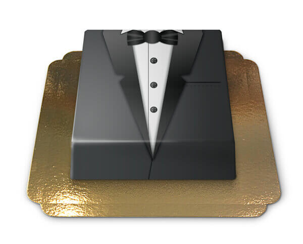 Groom Cake in Black Tuxedo