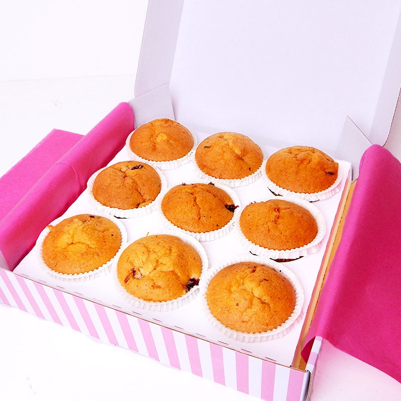 Blueberry muffins, 9 pieces