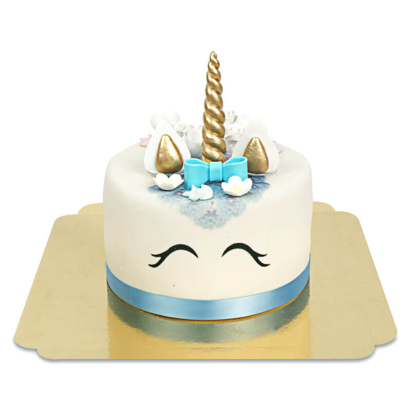 Blue Unicorn Deluxe Cake – double height