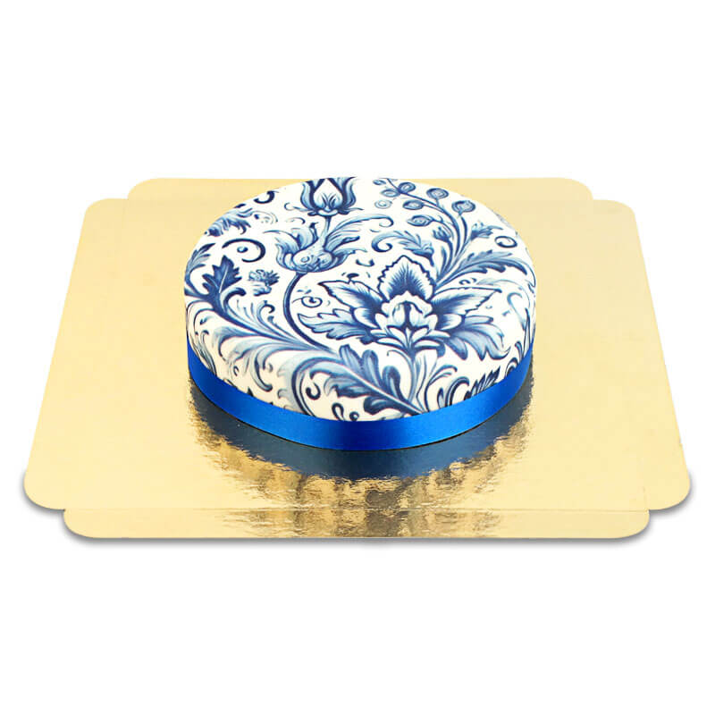 Blue Porcelain Painting Cake