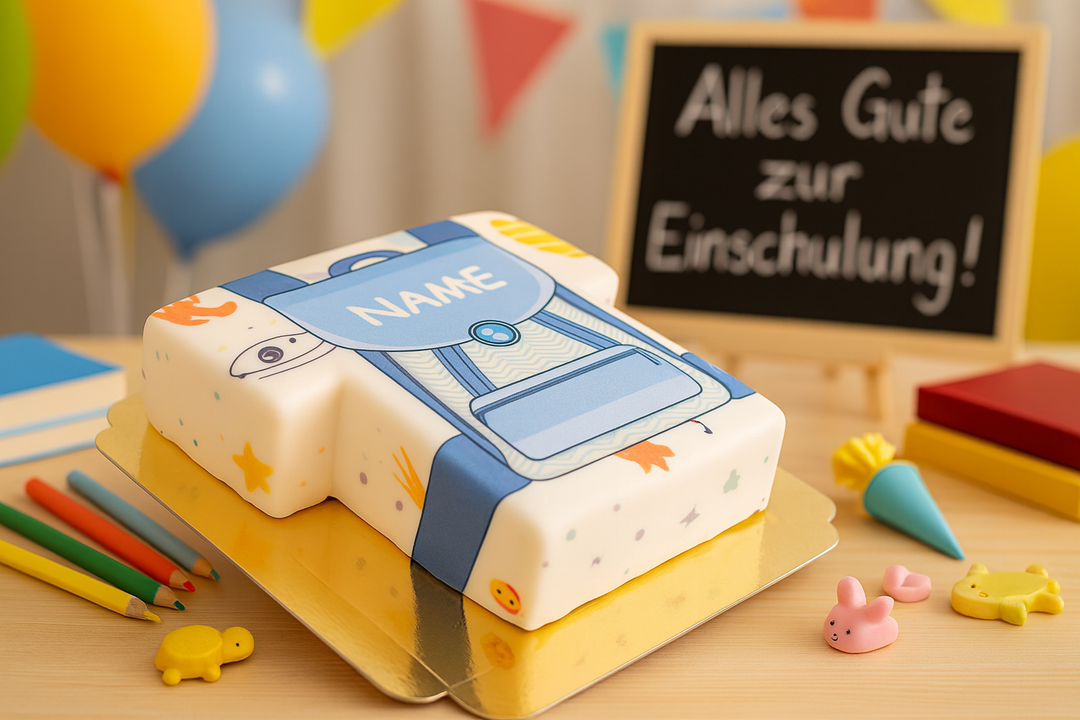 Blue School Bag Cake