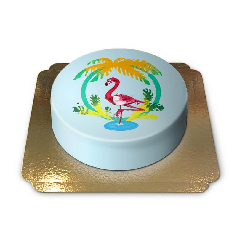 Blue Flamingo Cake