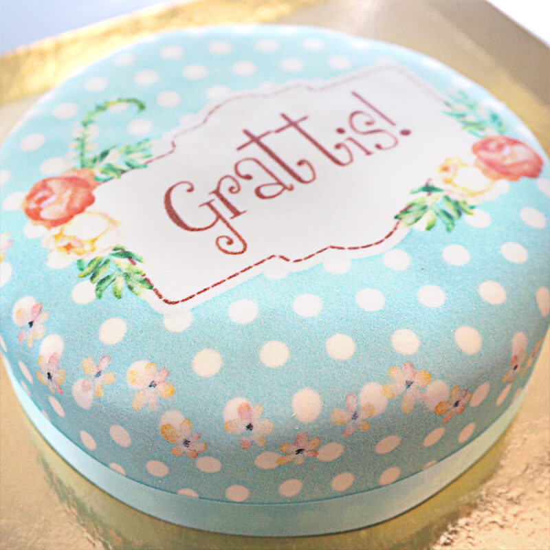 Blossom Cake with polka dot pattern