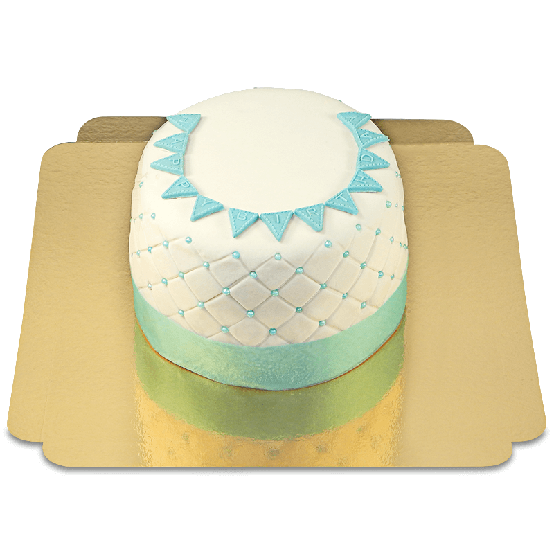 Happy Birthday Deluxe Cake - BLUE - Double Height