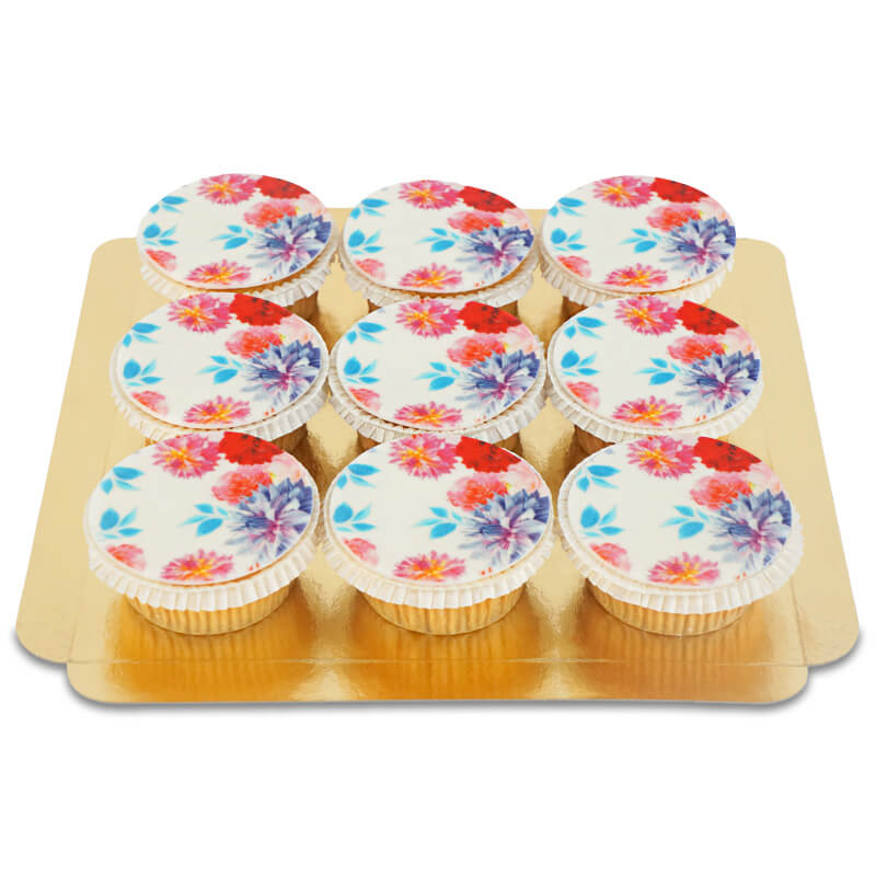 Flower cupcakes (9 pieces)