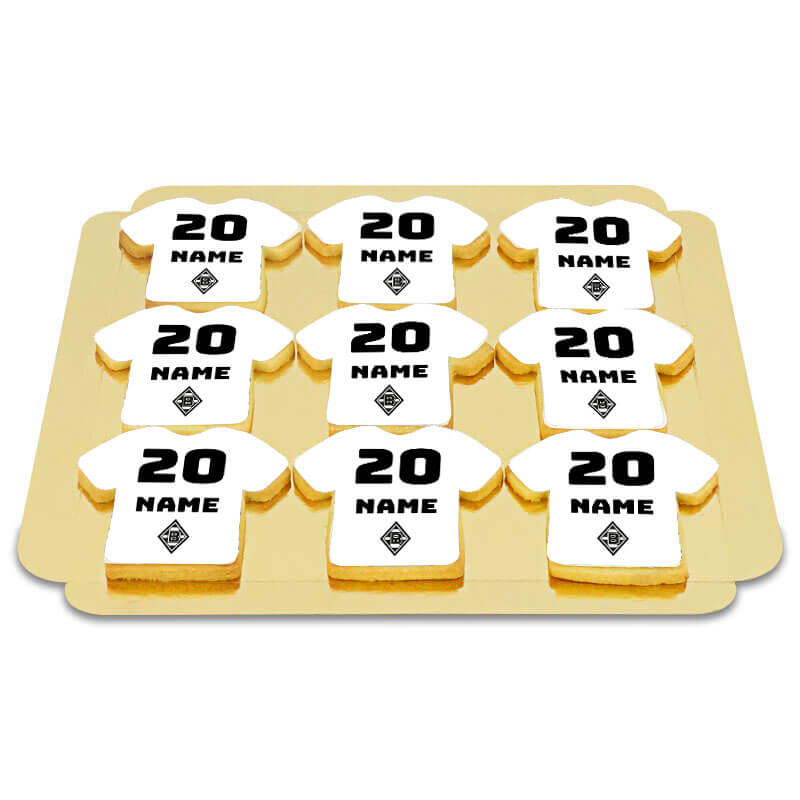 Borussia Mönchengladbach jersey biscuits, white (12 pieces)