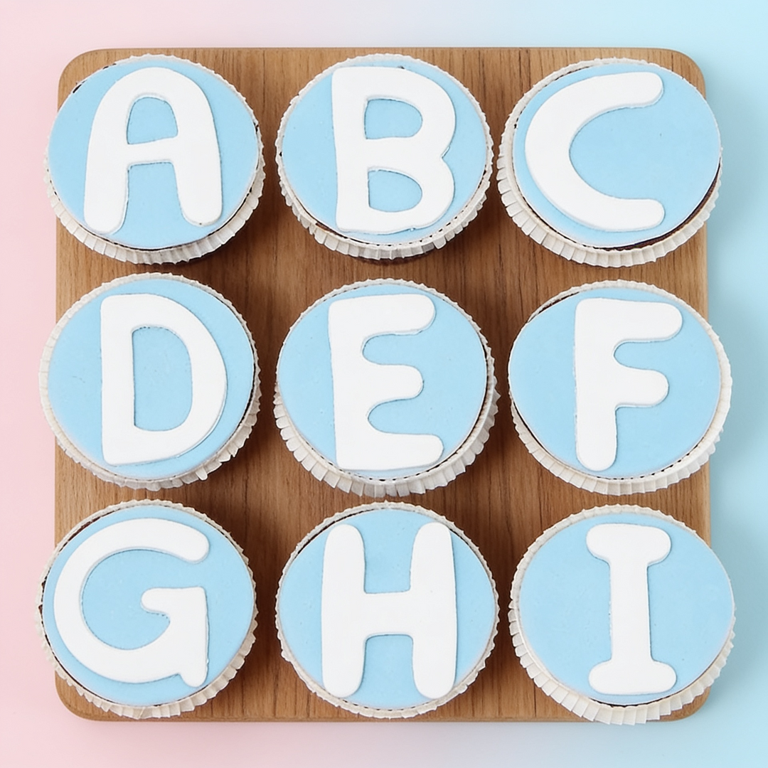 Letter Cupcakes, 9 pieces