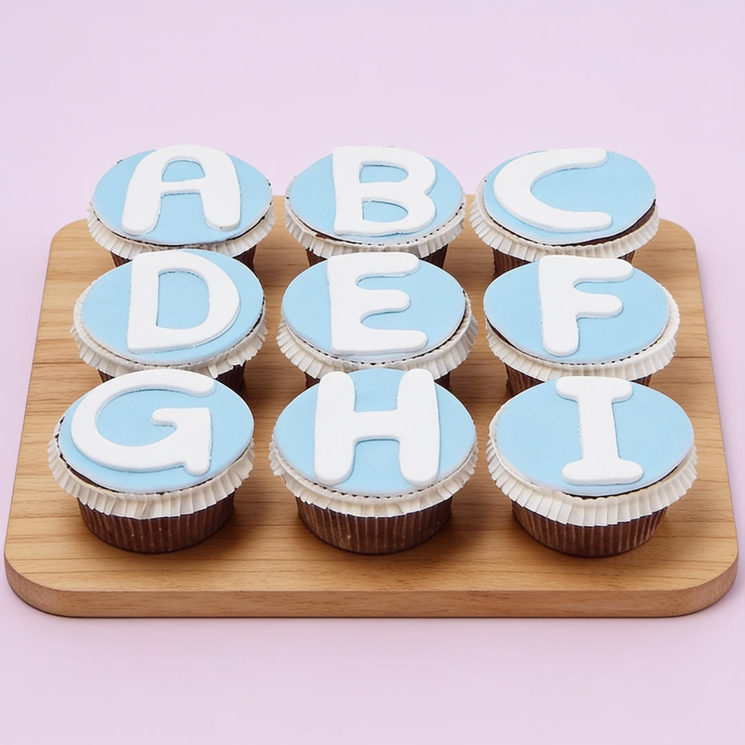 Letter Cupcakes, 9 pieces