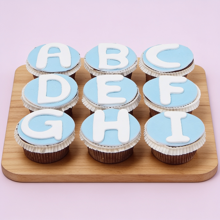 Letter Cupcakes, 9 pieces