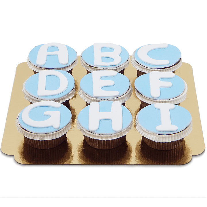 Letter Cupcakes, 9 pieces