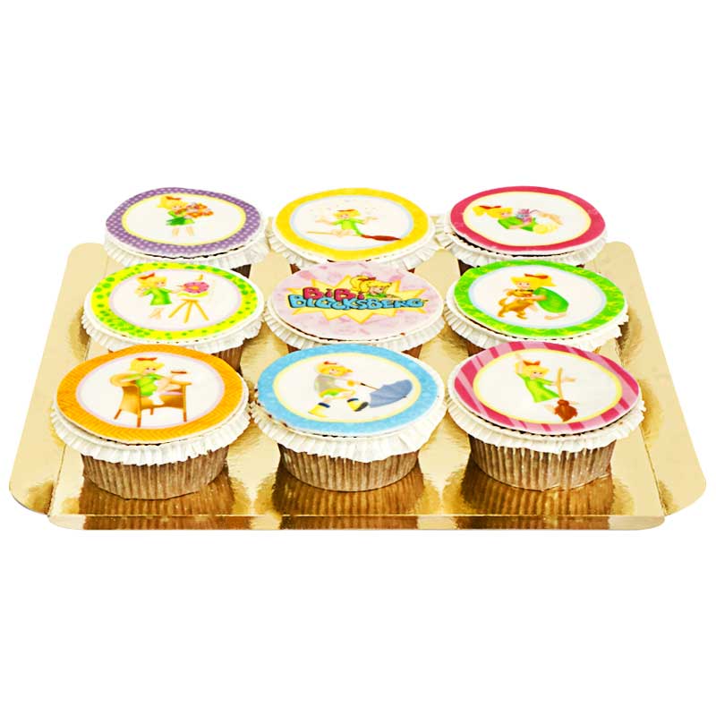 Colourful Bibi Blocksberg Cupcakes, 9 pieces