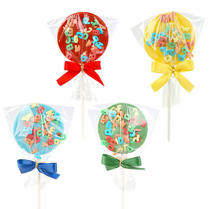 Colourful letter lollipops (10 pieces)