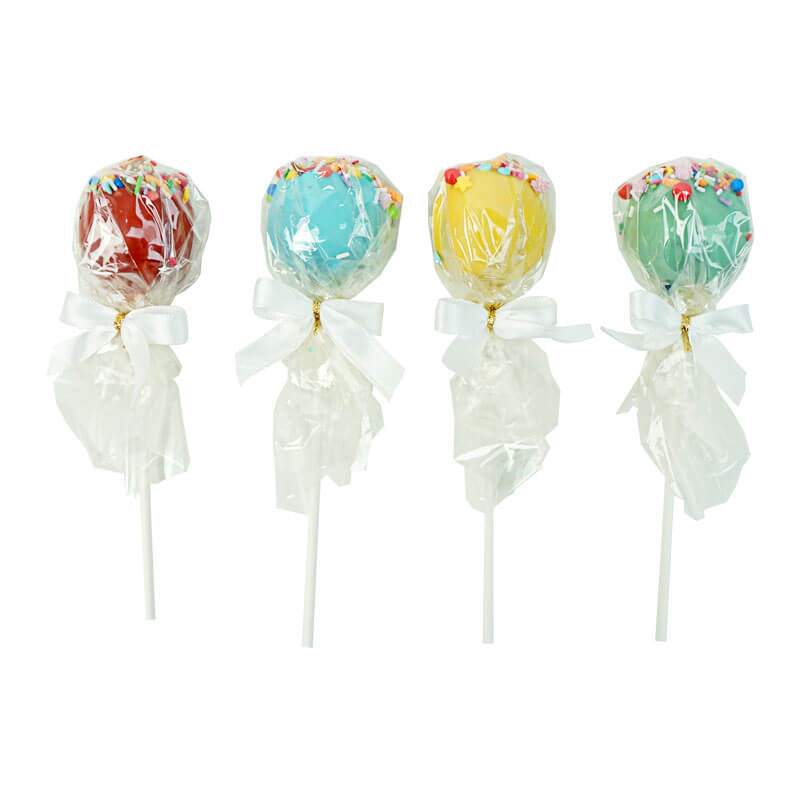 Colourful cake pops with sprinkles and confetti (12 pieces)