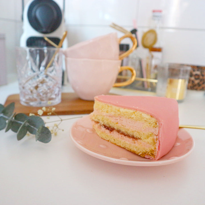 Pink cake with cake ribbon