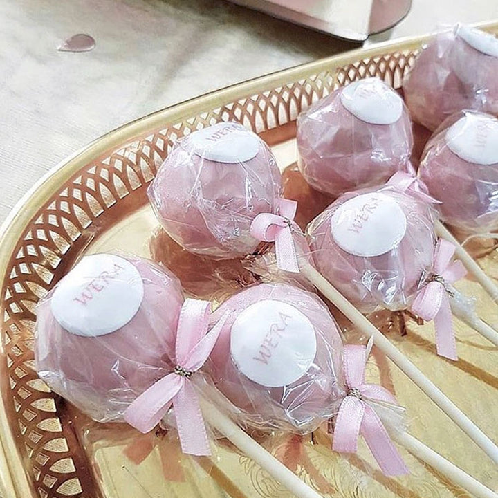 Cake pops with colourful icing and logo (12 pieces)