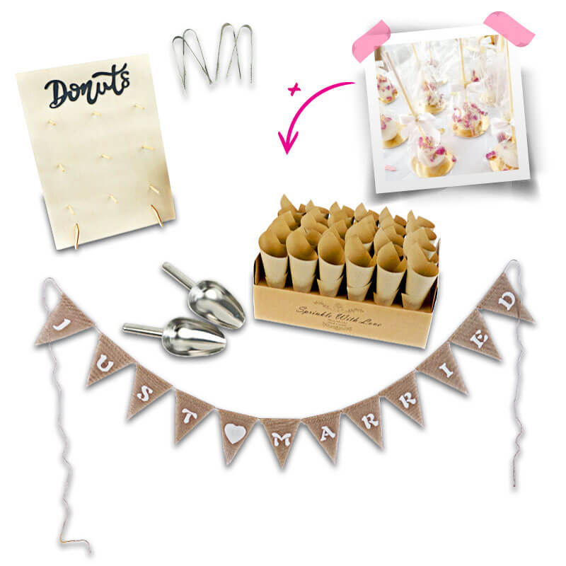 "Just Married" Candy Bar Set incl. Cake Pops