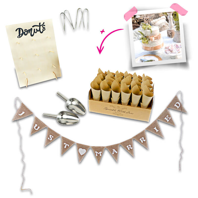 "Just Married" candy bar set incl. wedding cake