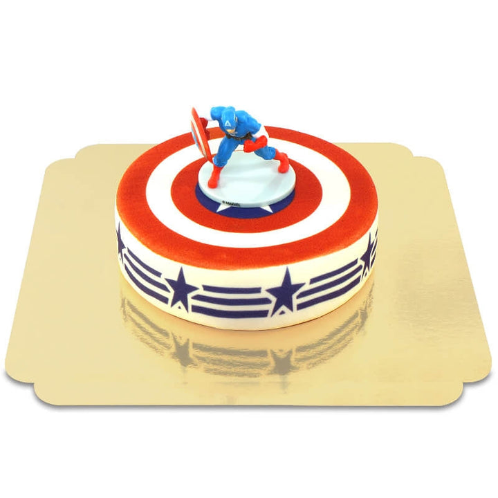 Captain America® on a Stars and Stripes cake