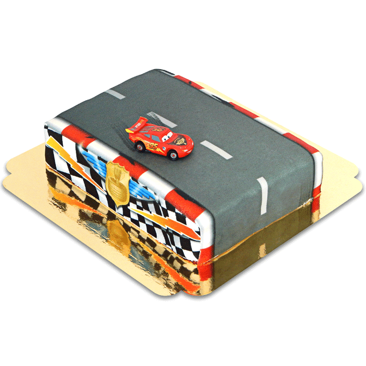 Cars® - Lightning McQueen on the race track cake