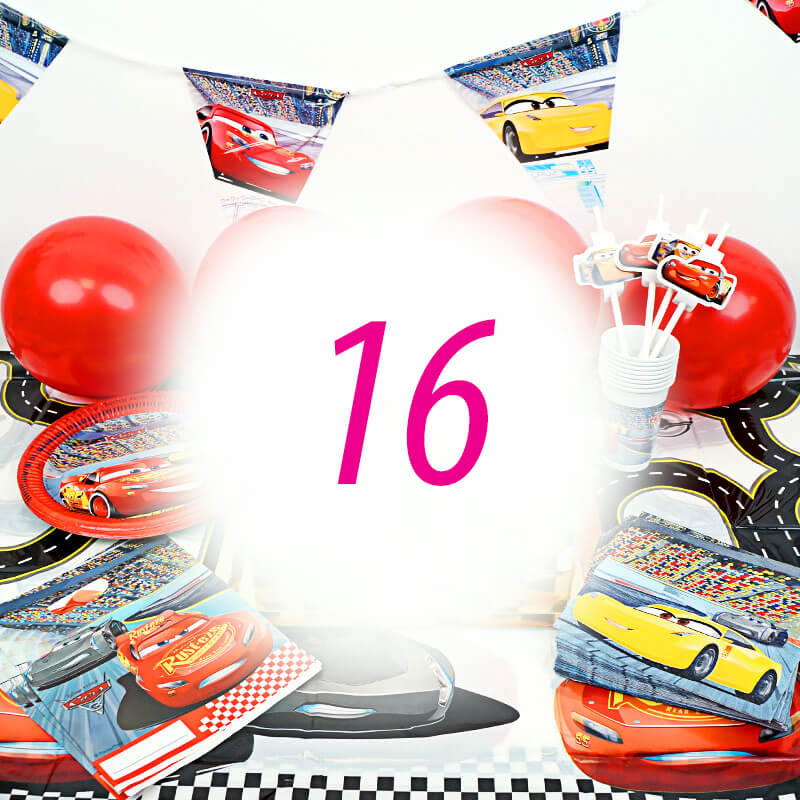 Cars® party set for 16 people – without cake