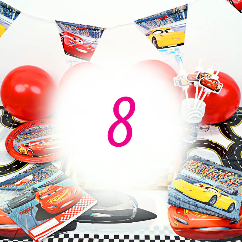 Cars® party set for 8 people – without cake