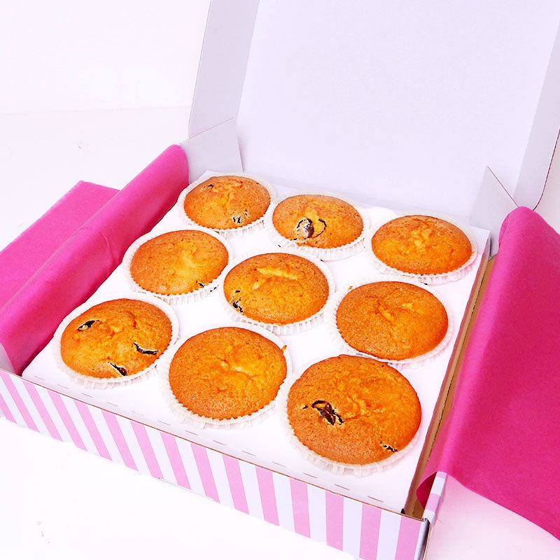 Chocolate chip muffins, 9 pieces