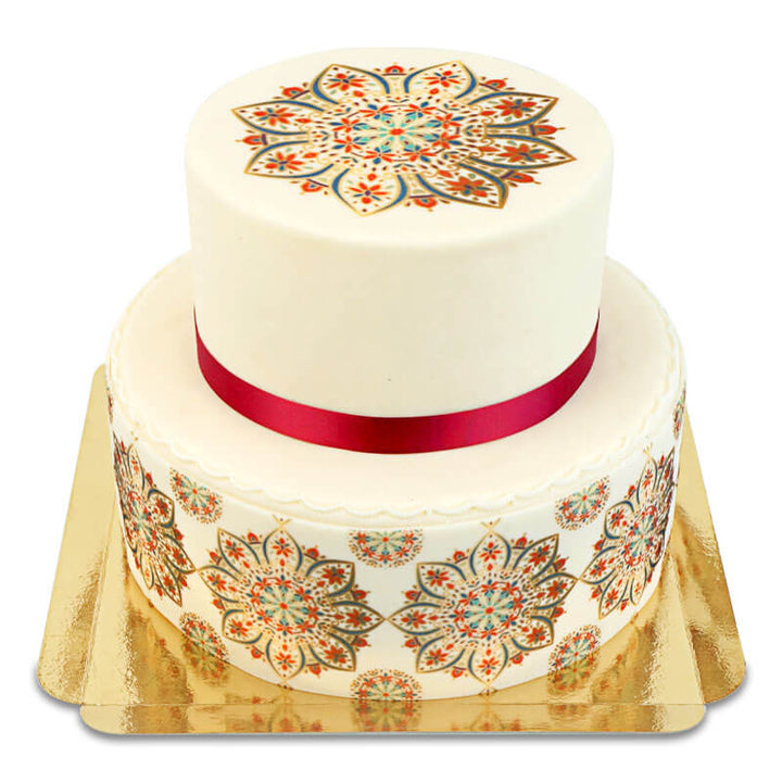 Deluxe Mandala 2-tier cake