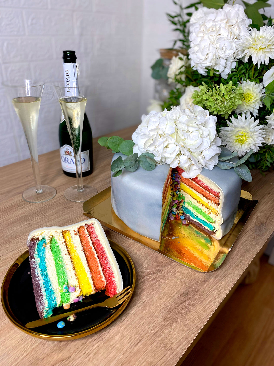 Deluxe Marble Pattern Cake – double height