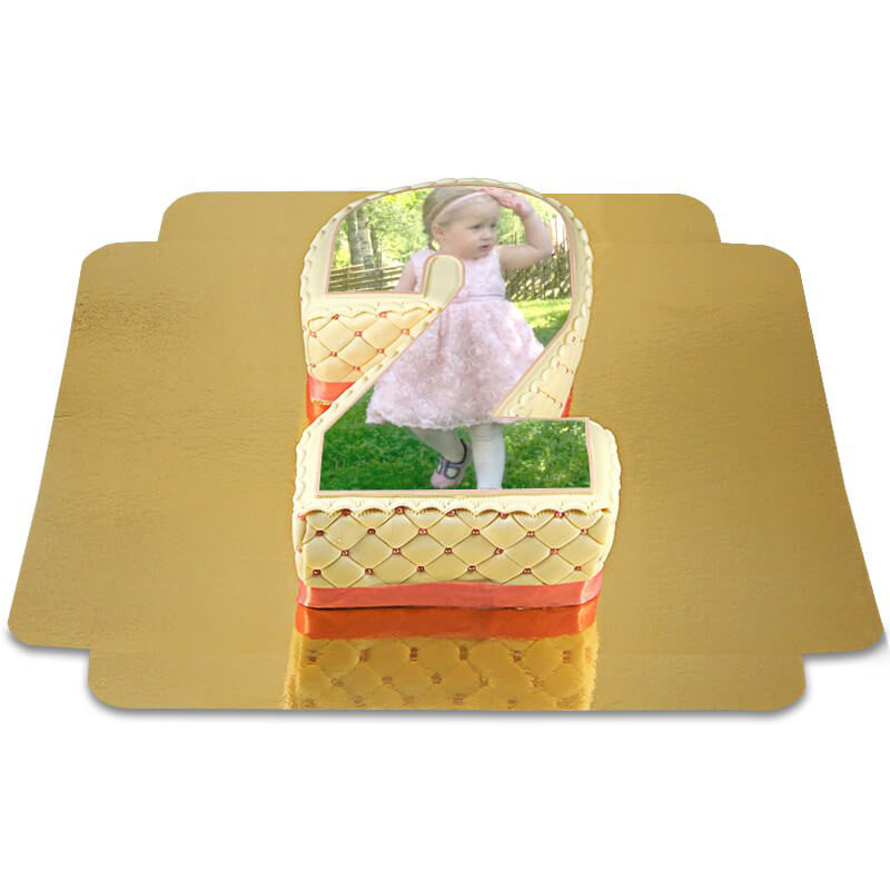 Deluxe Number Photo Cake, various colours