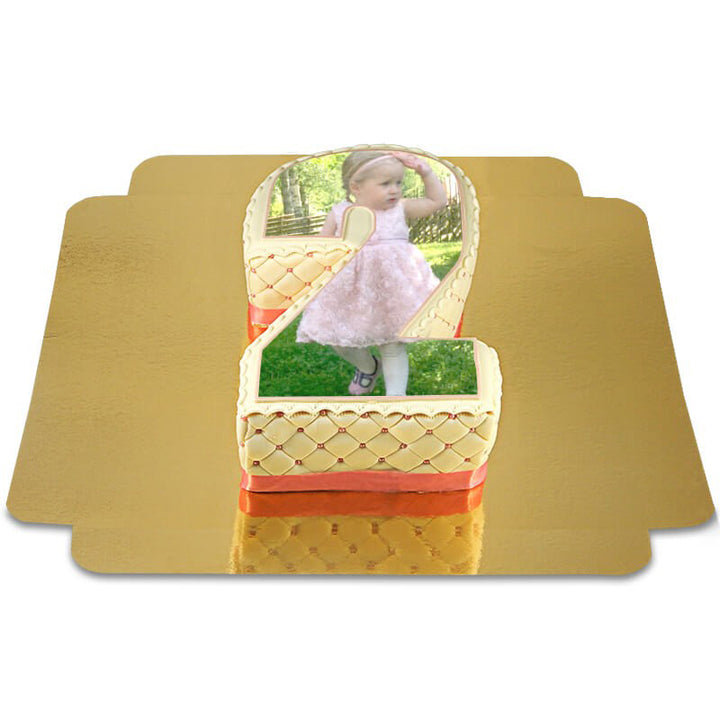 Deluxe Number Photo Cake, various colours