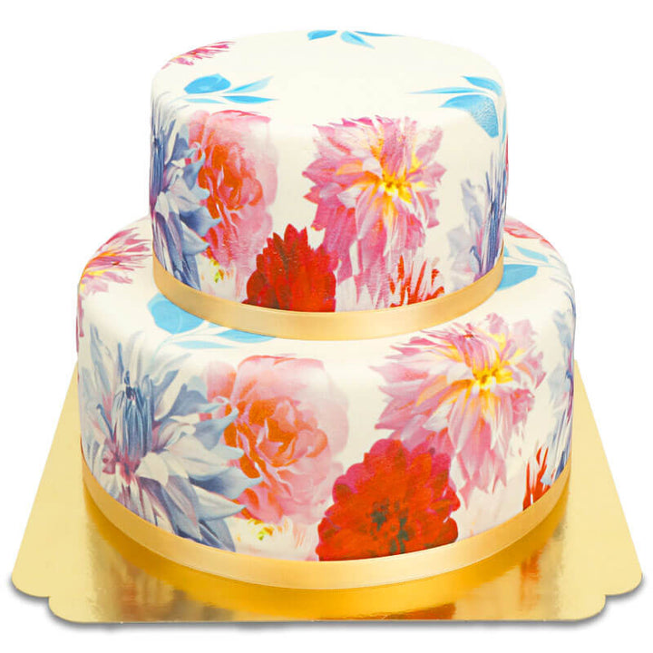 2-tier Deluxe Flower Cake
