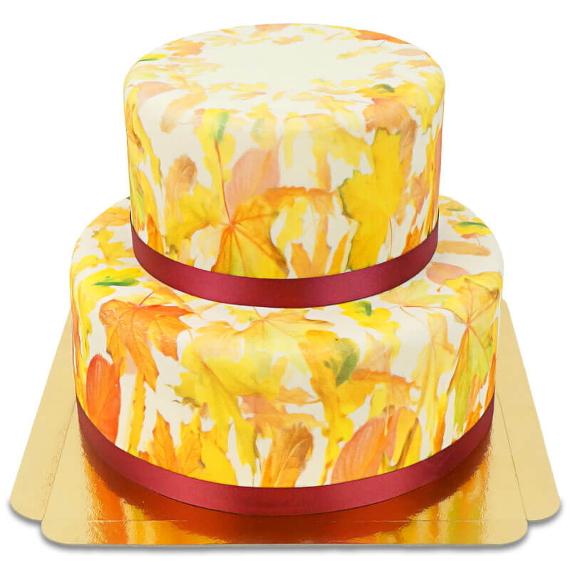 2-tier Deluxe Autumn Leaves Cake