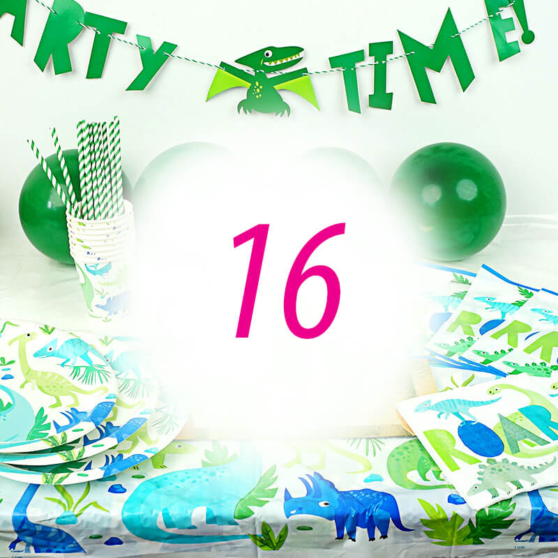 Dino Party Set for 16 people – without cake