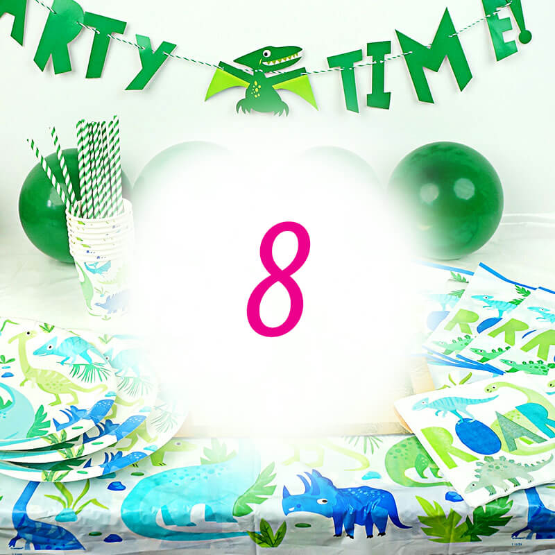 Dino Party Set for 8 people – without cake